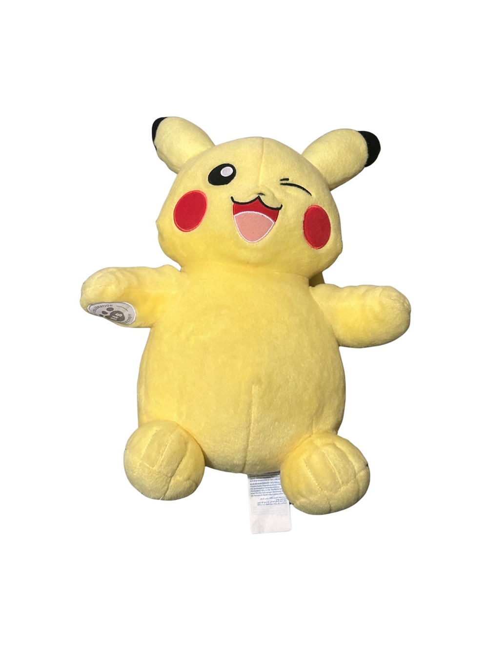 Winking Yellow Pikachu-Style Plush Toy for Kids